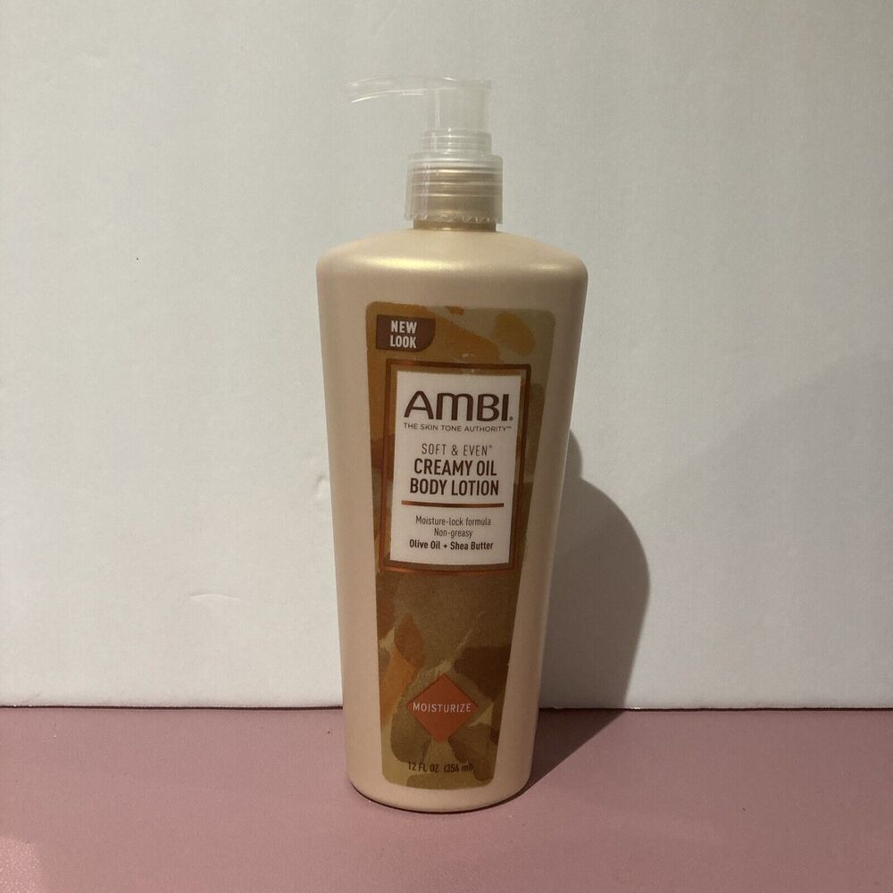 Ambi Soft & Even Creamy Oil Lotion‎ Olive Oil Shea Butter 12 oz New Look USA